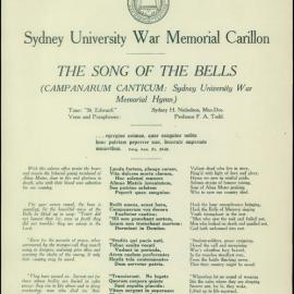 The Song of the Bells - Sydney University War Memorial Hymn