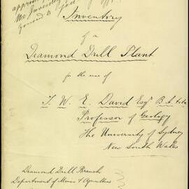 Inventory of a Diamond Drill Plant