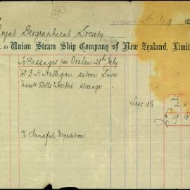 Receipt and Press Relating to the Funafuti Expedition