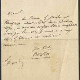 Letter Sent from Morris Pell