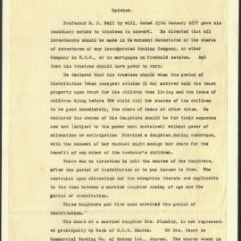 Correspondence Regarding Morris Pell's Trusts