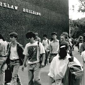 Students Walking Past Carslaw Building