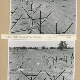 Construction of the Fleurs Cross and Radioastronomy Field Station - North-South and East-West Dipoles and View North