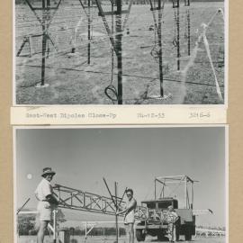 Construction of the Fleurs Cross and Radioastronomy Field Station - East-West Dipoles Close-Up and Dipole Mounting Jig