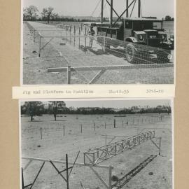 Construction of the Fleurs Cross and Radioastronomy Field Station - Jig and Platform in Position and Jig Mounting Ready for Dipoles