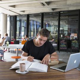 Student Studying at Wentworth Building