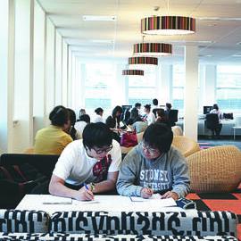 Students Studying in Lounge 