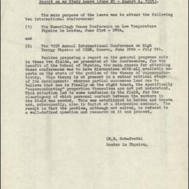Letters Sent by Professor Max Robert Schafroth Relating to His Appointment at the University