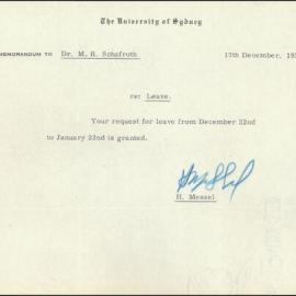 Letters Received by Professor Max Robert Schafroth Relating to His Appointment at the University