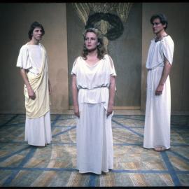 Students in Ancient Greek Costume in Dramatic Performance