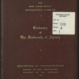 Resolution of Congratulations Passed by the Legislative Council