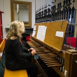 Carillonist Amy Johansen Playing the Carillon on Open Day