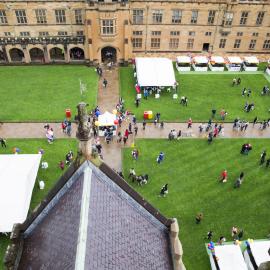 Aerial View of Quadrangle on Open Day