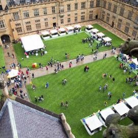 Aerial View of Quadrangle on Open Day