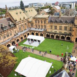 Aerial View of Quadrangle on Open Day