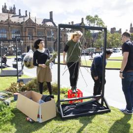 Art Installation in Front of New Law Building for Open Day
