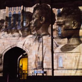 Wartime Legends Light Show on Quadrangle for Vivid Path to the Future Festival