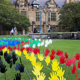 Sea of Hands at Vivid Path to the Future Festival on Front Lawn