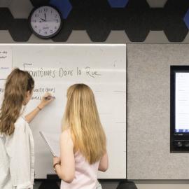 Students in Brennan MacCallum Learning Hub Studio 