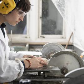 Coral Slicing at One Tree Island Research Station 