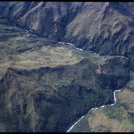 Aerial View of River and Village