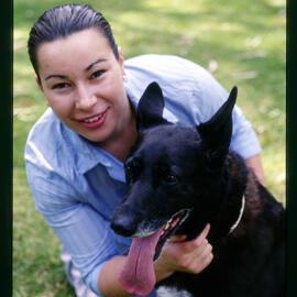 Rae Kingston Veterinary Science Student with a Dog