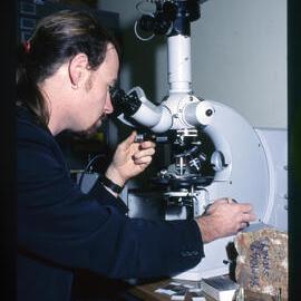Faculty of Science Student at Microscope