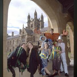 Cast of the 1989 Architecture Review in the Quadrangle Cloisters