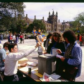 Voting in Student Elections Outside Fisher Library