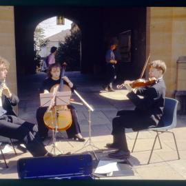 Courses and Careers Day Conservatorium Student Trio in Quadrangle