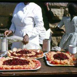 Table with Platters of Cooked Food
