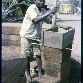 Man Makinga  Mud Brick
