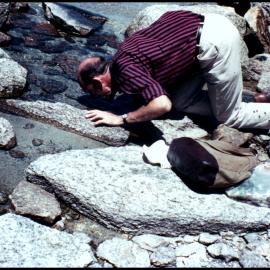 Botany Staff Drinking from the Snowy River