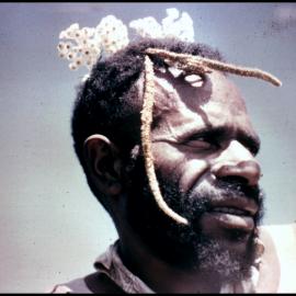 Chimbu Man with Decorative Fronds in His Hair