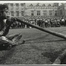 Whunun Playing the Didgeridoo at the Official Opening of the Aboriginal Education Centre