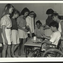 Moy Dibden and Students Handling Food at the Dinner Table - Occupational Therapy, Faculty of Health Sciences