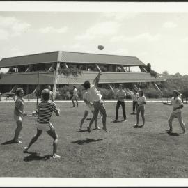Students Playing a Ball Game Outside the Students' Union Building at Cumberland College