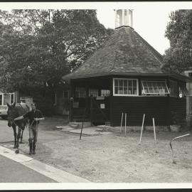 A Horse Being Led by a Male in Front of the Round House, Veterinary Science