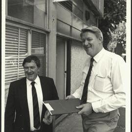 Rob McInnes (L) and Geoff Dove (R) in Front of the University Security Service