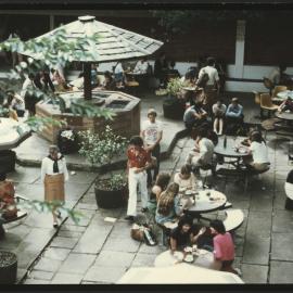 Staff and Students at Lunch Outdoors at Holme Building Garden, the 'Bevery' Courtyard