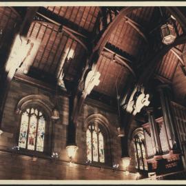 Son Et Lumiere Production at the Great Hall with Lights Shining on Upper Windows and Angels