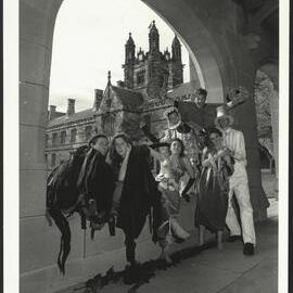 Group Photo of the Cast of the 1989 Architecture Review Taken in the Cloisters of the Quadrangle