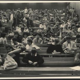 Students in a Lecture Room Preparing for Lecture