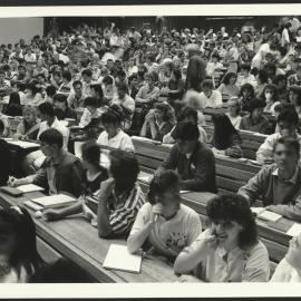 Students Sitting in Overcrowded Lecture Room
