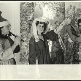 Students in Medieval Costumes performing at a Seymore Theatre Workshop