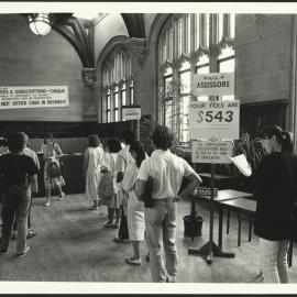 Students Queue to Pay Enrolment Fees - a Sign Advising that Cash for Payment Was Not Acceptable