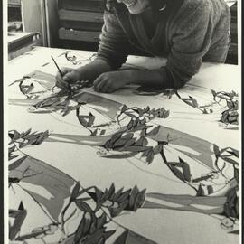 Student Painting at a Screen-Printing Art Workshop