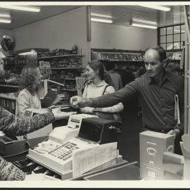 Customers Inside the Holme Building Newsagency