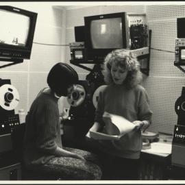 Two Staff Members Inside the University Television Service