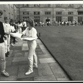 Students Queuing Around the Northern Side of the Quadrangle at Enrolment Time